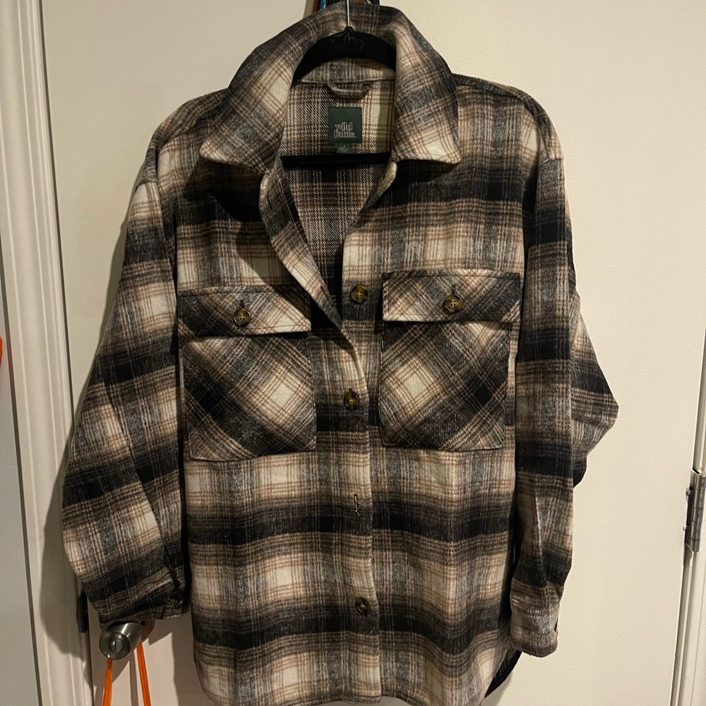 Plaid Button-Up Jacket